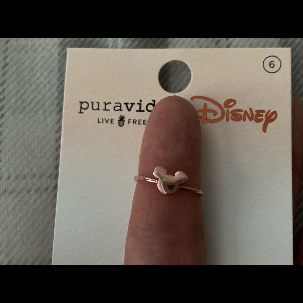 🆕 Pura Vida Disney NWT SIZE 6 Rose Gold Plated Ring- Mickey Mouse Ears